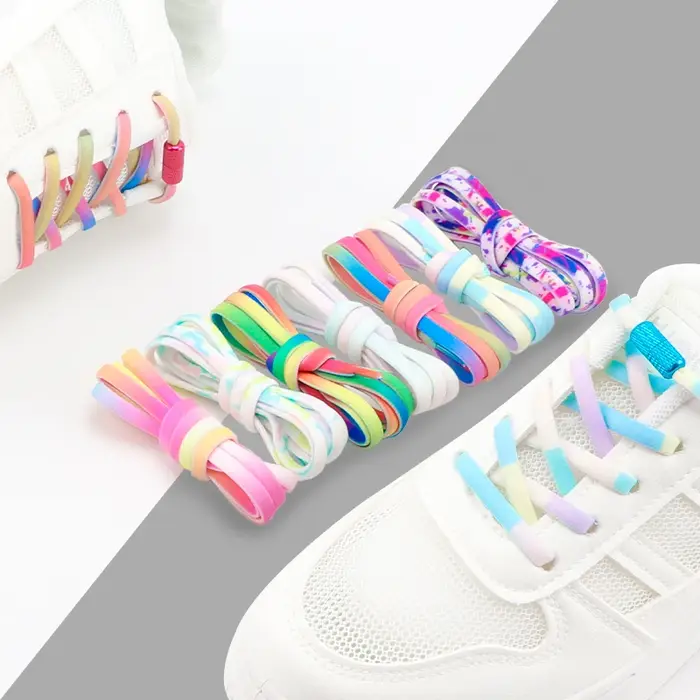 Lacets de tennis élastiques colorés pour enfants et adultes
