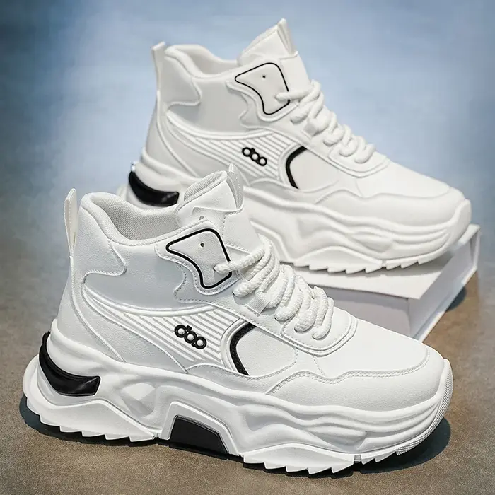 Chaussures montantes décontractées pour homme en cuir PU résistant à l'usure, nouvelle collection automne 2026, baskets antidérapantes tendance, bottines.