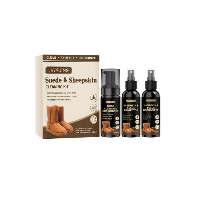 Kit de Nettoyage pour Daim et Peau de Mouton : Nourrit, Protège, Améliore l'Élimination des Taches, 