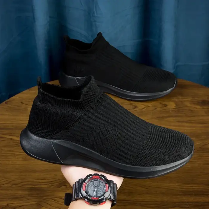 Chaussures de sport décontractées pour homme, en maille, à semelle plate, respirantes, pour l'extérieur.