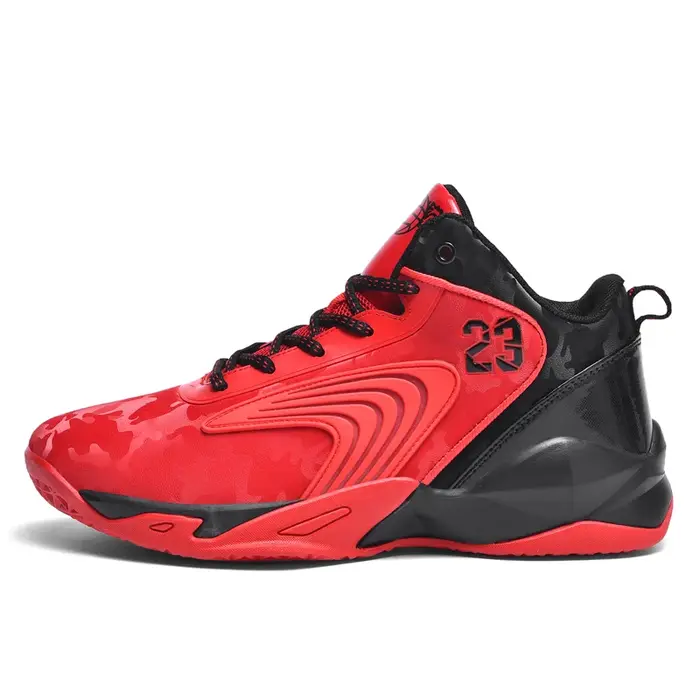 Chaussures de basket-ball pour hommes, chaussures de sport plates et confortables, résistantes à l'usure, à rebond, antidérapantes, à amorti, bottes d'entraînement