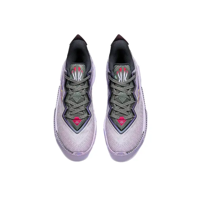 Anta KAI 2 Textile, Chaussures de basketball basses en cuir synthétique avec plaque de carbone au milieu du pied pour homme Gris Violet 112541111-3