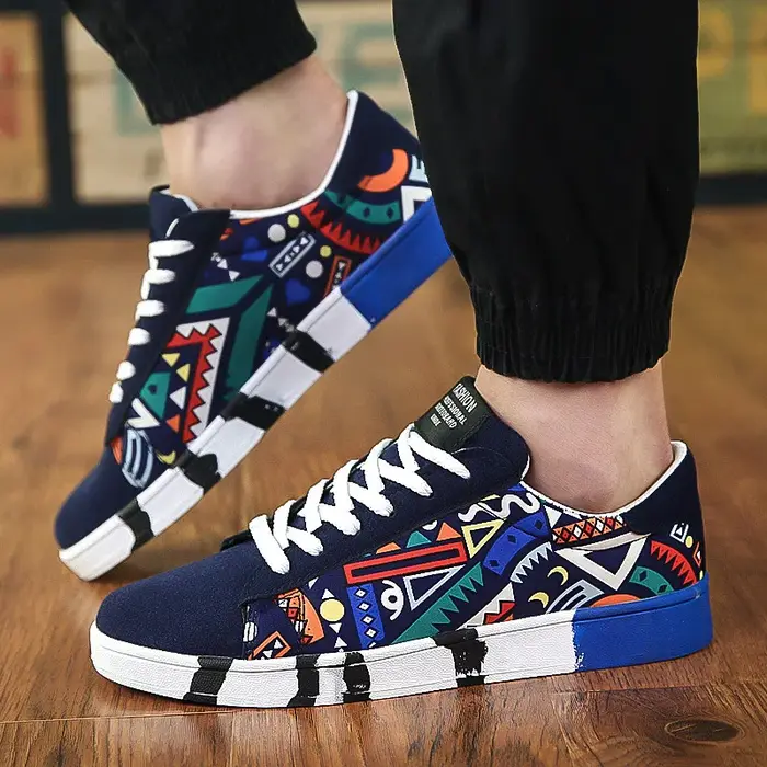 Baskets pour hommes mode Graffiti chaussures décontractées