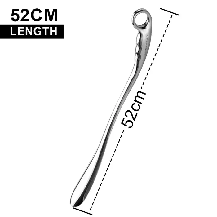 Corneaux à chaussures professionnels en métal, manche Long, alliage de 52cm de longueur pour un port pratique des chaussures, corne en cuir, cuillère suspendue à talons hauts