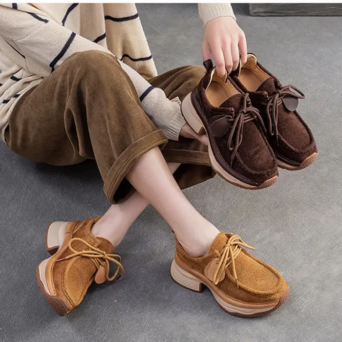 AIYUQI baskets pour femmes chaussures en cuir véritable à semelles épaisses femmes chaussures confor