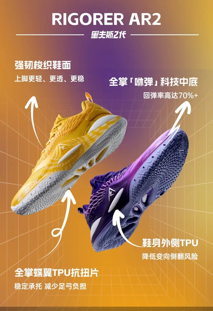 Chaussures de basket-ball RIGORER Austin Reaves AR2 multicolores | Appariement aléatoire de couleurs gauche-droite