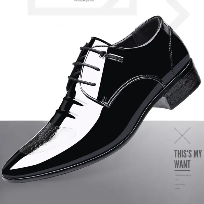 Chaussures Oxford de Luxe en Cuir Verni Respirant pour Homme