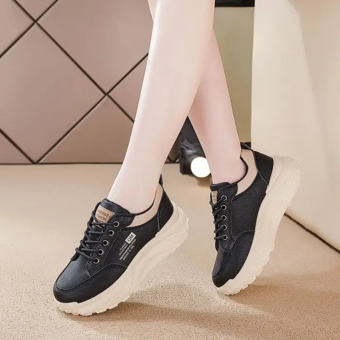 Printemps 2025 femmes papa chaussures polyvalent Absorption des chocs sport décontracté fond épais anti-dérapant résistant à l'usure bas haut EVA semelle intermédiaire