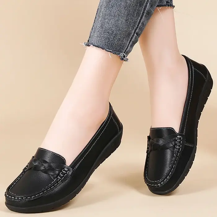 Mocassins Plats en Cuir pour Femme