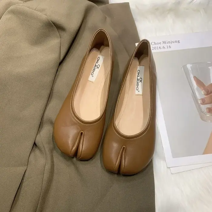 Mocassins plats marron pour femmes, chaussures pour dames, talon bas Kawaii, chaussures élégantes po
