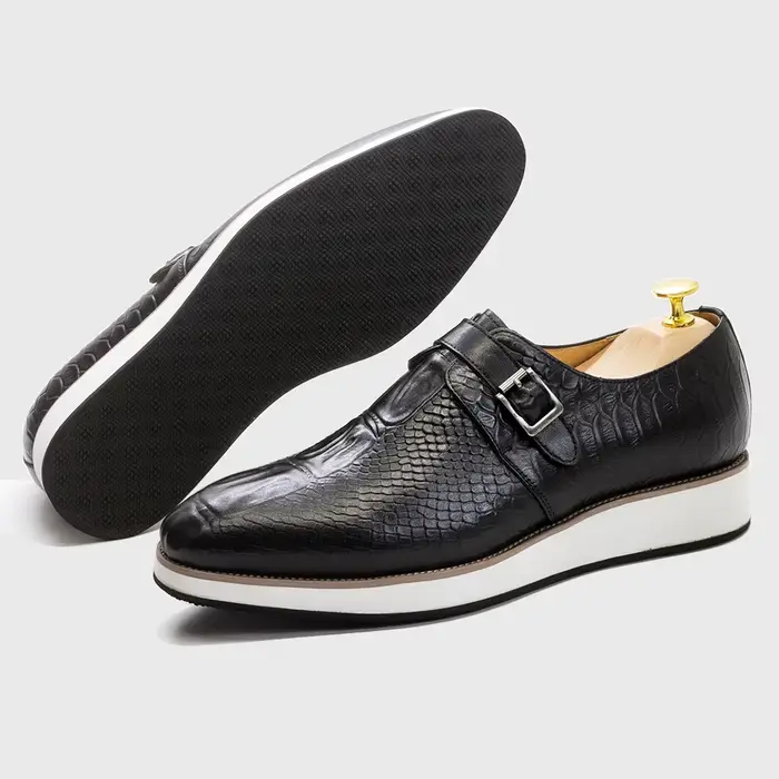 Hommes chaussures décontractées en cuir véritable motif Crocodile chaussure classique pour hommes en