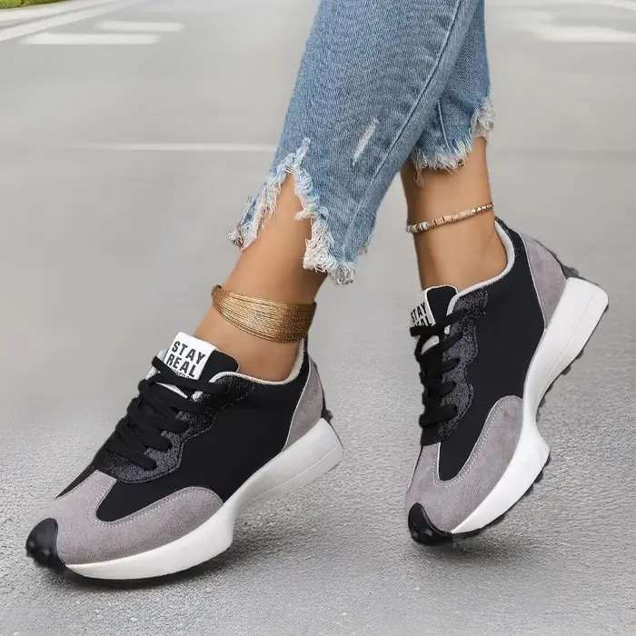 Femmes baskets chaussures de marche décontractées femme automne mode à lacets