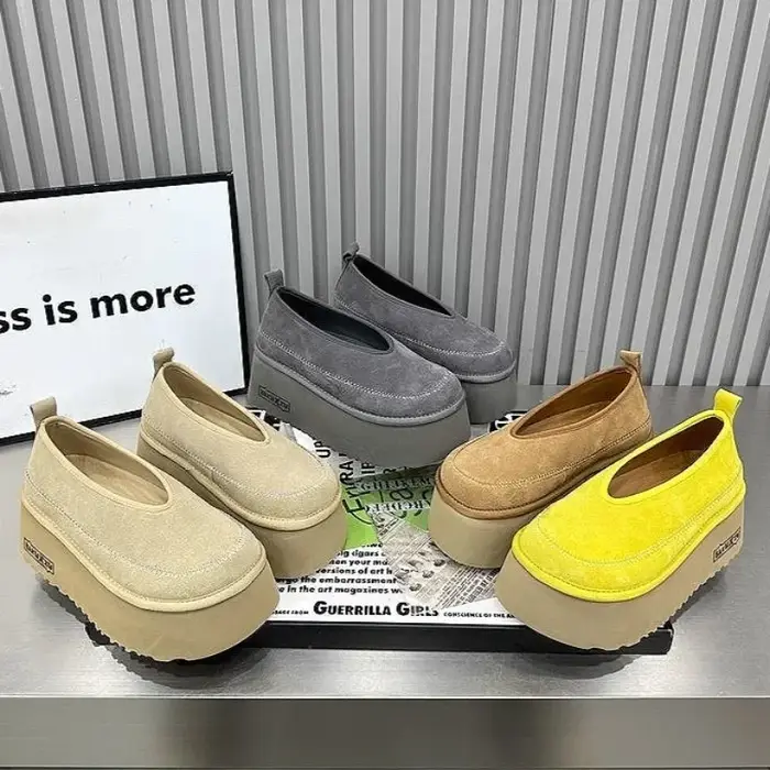 2025 printemps nouvelles chaussures pour femmes mode rétro à semelles épaisses grandes