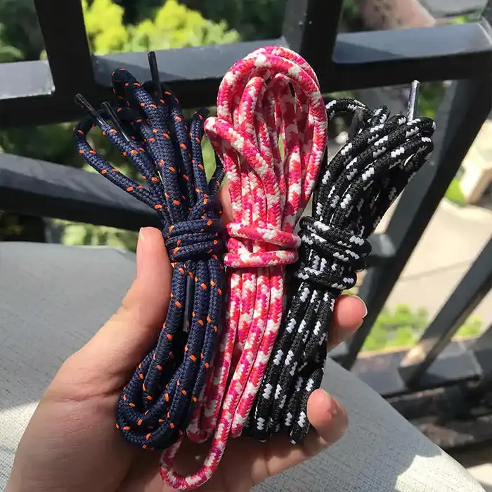 1-2 paires de lacets ronds pour chaussures de sport, lacets bicolores durables pour chaussures de randonnée en plein air, chaussures de travail, bottes pour hommes et femmes