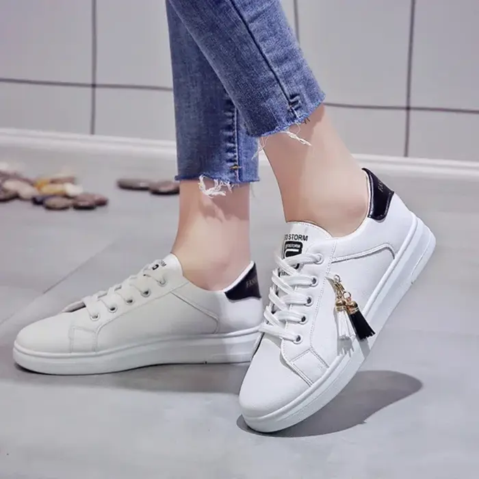 Baskets légères en cuir PU pour femmes