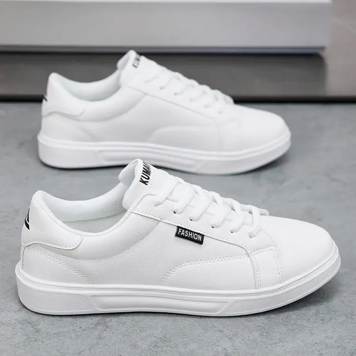 Hommes chaussures confortable décontracté pour femmes baskets en cuir blanc léger marche plat Sport de plein air course Tennis zapatillas