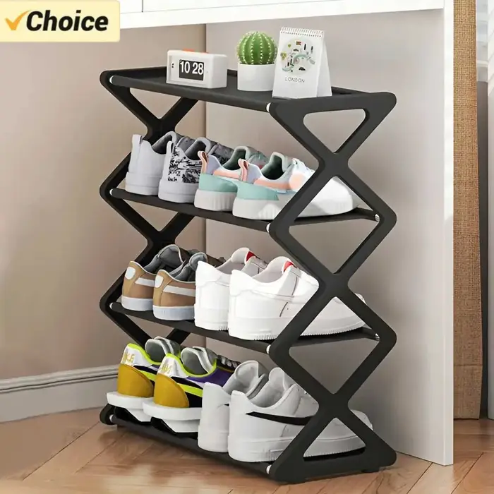 Étagère à chaussures 4 niveaux en X