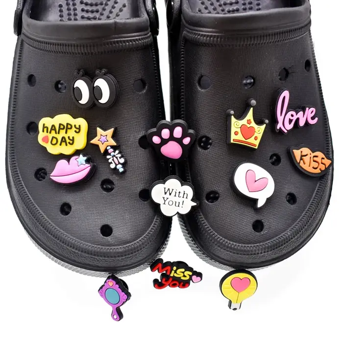 Ornement de chaussure de dessin animé mignon pour enfants, décorations de chaussures à breloques, ac