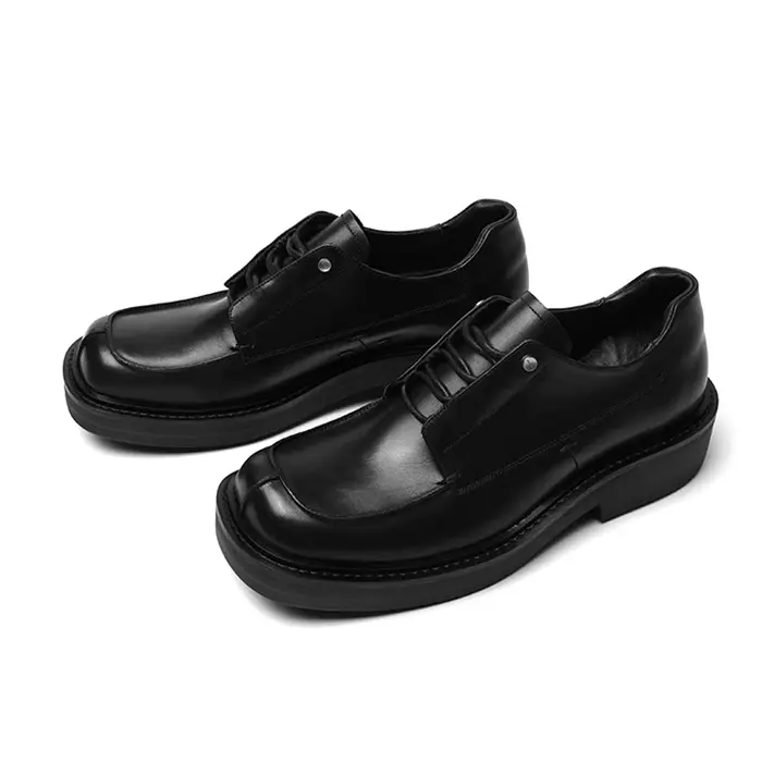 Frankenstein chaussures derby à bout carré avec sensation haut de gamme en cuir véritable rétro