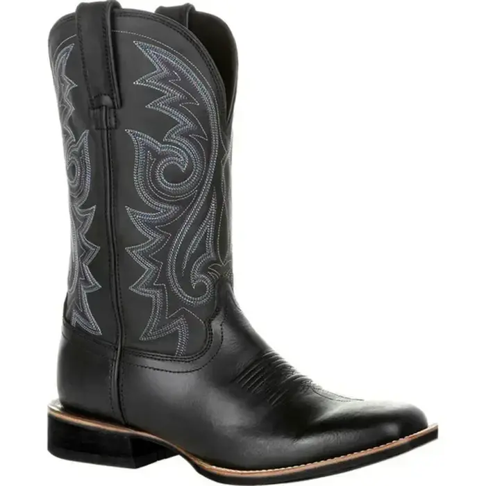 Hommes bottes mi-mollet Western Cowboy moto bottes mâle automne en plein air en cuir PU Totem Med-mo