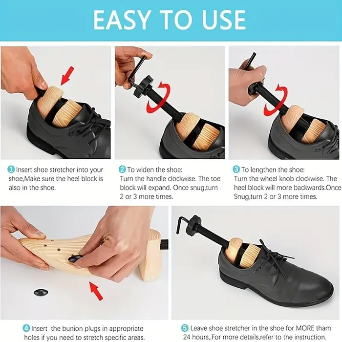 1/2 Paire d'Élargisseurs de Chaussures en Bois pour Femmes et Hommes - Écarteur pour Pieds Larges
