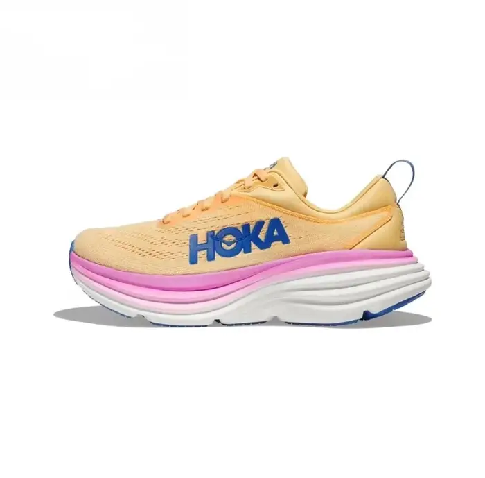 Chaussures Bondi 8 pour hommes et femmes, tige en maille technique, chaussures de course professionnelles pour marathon, baskets basses classiques de HOKA, chaussures décontractées.