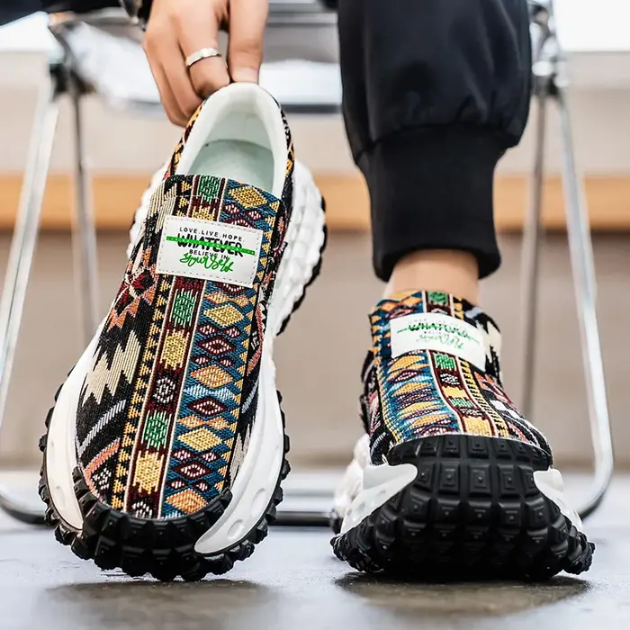 Baskets à plateforme de mode pour hommes, nouvelles chaussures en toile confortables de styliste, ch