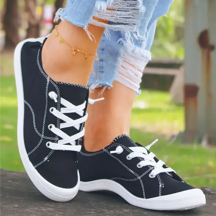 Chaussures basses en toile pour femmes 2026 : Nouvelles semelles intérieures en coton pour un confor