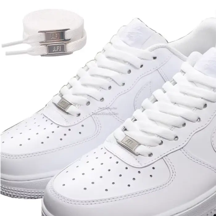 AF1 boucle lacets combinaison blanc lacets plats et décoration de chaussures costume Sneaker lacet A