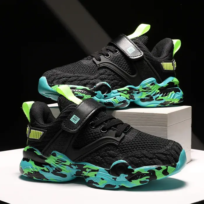2025 nouveaux enfants chaussures garçon Sneaker tricot plate-forme respirant été école