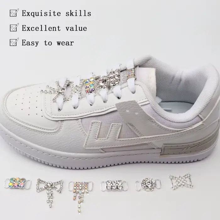 AF1 diamant lacets boucle en métal luxe strass chaussures accessoires lacets en métal serrure Sneake