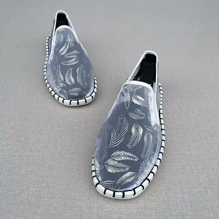 Mocassins en toile pour hommes, chaussures plates, décontractées, sans lacets