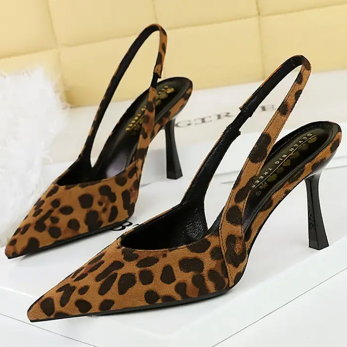 Chaussures BIGTREE pour femmes, talons de 8 cm, escarpins en daim à bout pointu, talons hauts ajouré
