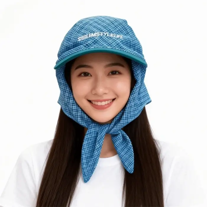 Casquette de baseball style coréen tendance avec foulard intégré