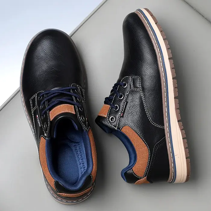Chaussures décontractées pour hommes quatre saisons, semelle souple, antidérapantes, baskets en cuir tendance, chaussures de trekking faites à la main, chaussures de marche, baskets