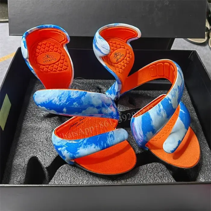 Sandales Gladiator Serpent Bleu Verni 2025 Femme Design Ruban Couleurs Mixtes Style Original à Enfil