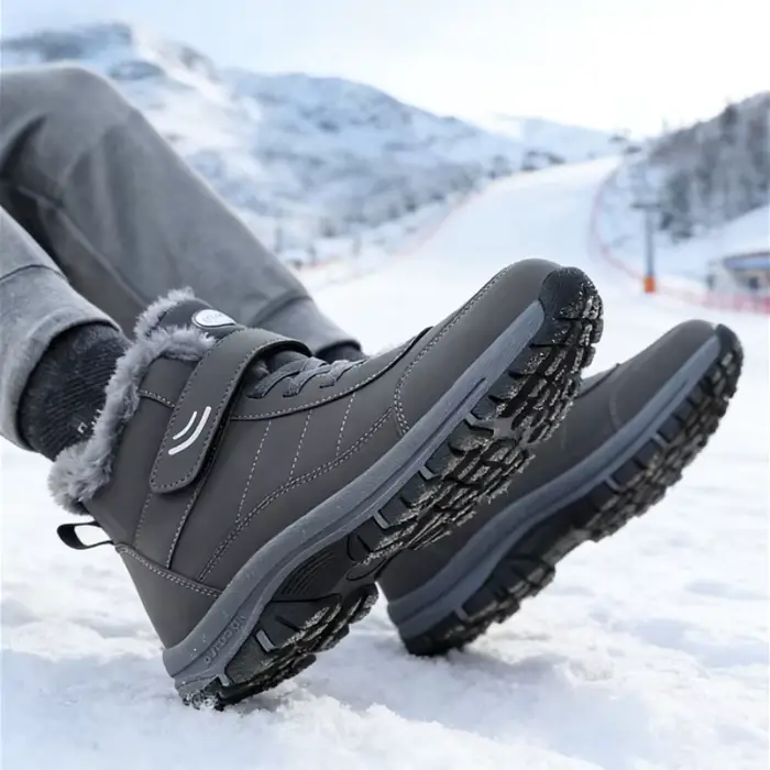 Bottes de neige pour hommes chaussures d'hiver décontractées plate-forme antidérapante bottines en fourrure chaude en