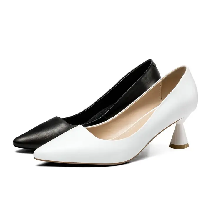 Douain partin 2019 nouvelle mode femmes chaussures plate-forme bout pointu en cuir de vache + pu tout Match talon étrange décontracté dames pompes