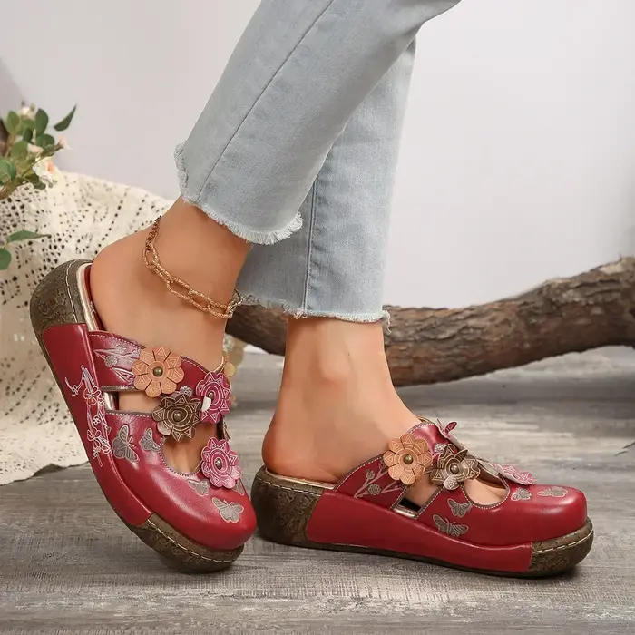 Chaussures mules compensées pour femmes