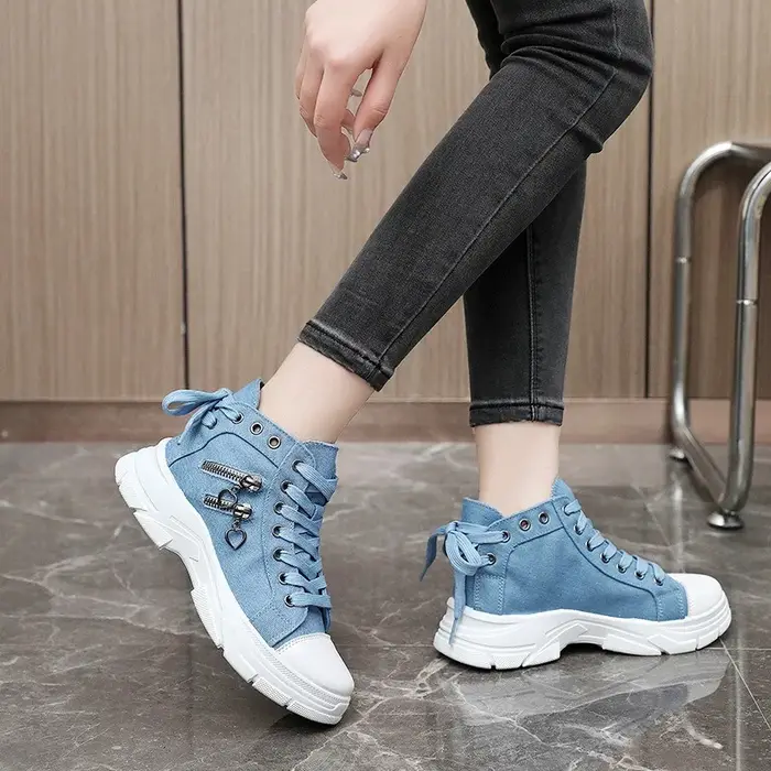 Nouvelle toile haut de gamme femmes chaussures 2025 printemps respirant Denim baskets