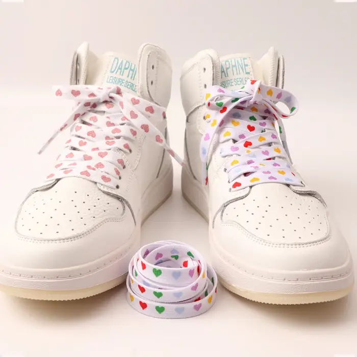 1 paire de lacets en toile à motif cœur High One Conver pour chaussures, baskets plates, tennis, spo