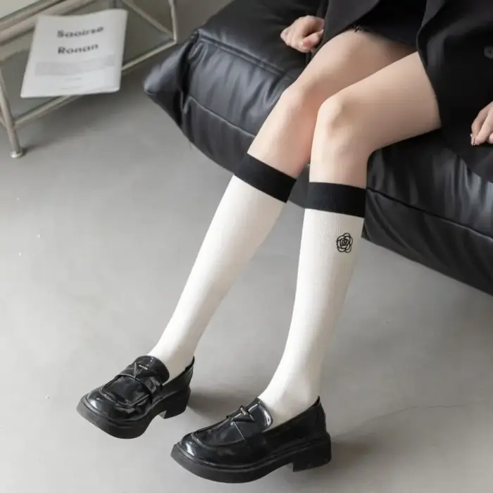 Mode élastique camélia Rose chaussettes longues respirant Lolita Golf Sport