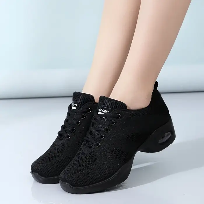 Baskets chaussures de danse pour femmes volant tissé maille confortable moderne Jazz chaussures de d