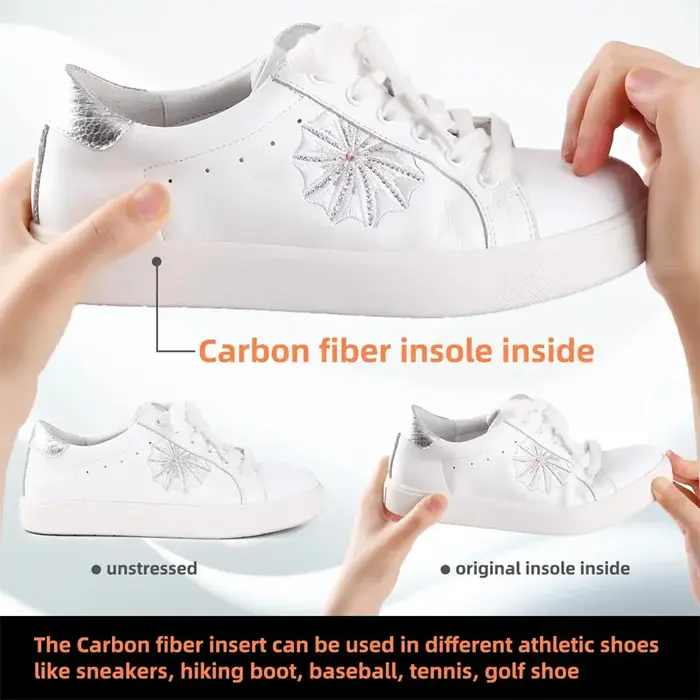 1 paire de semelles intérieures en Fiber de carbone de 1.2mm et semelle intérieure absorbant les chocs, fractures des pieds, Hallux Rigidus et Limitus, insert de chaussure rigide