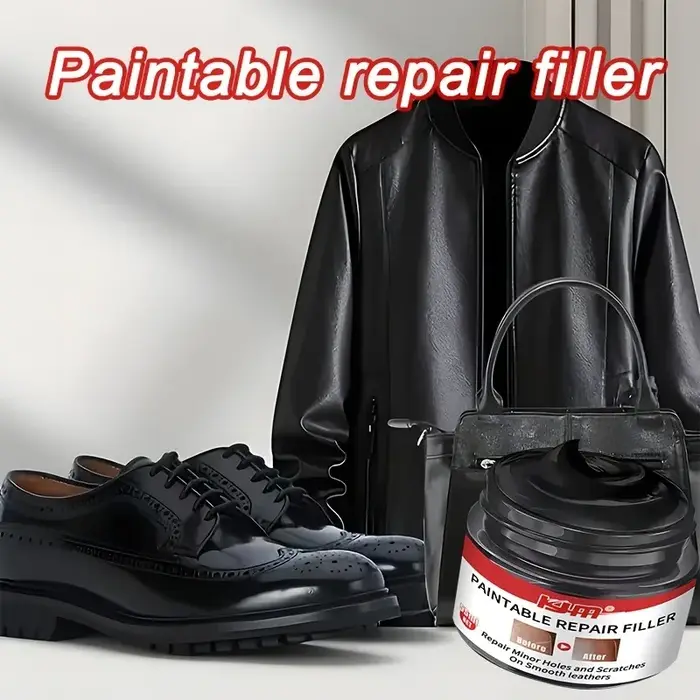 KJM Remplisseur de réparation de chaussures noir : formule chimique à séchage rapide – Fixation des rayures pour