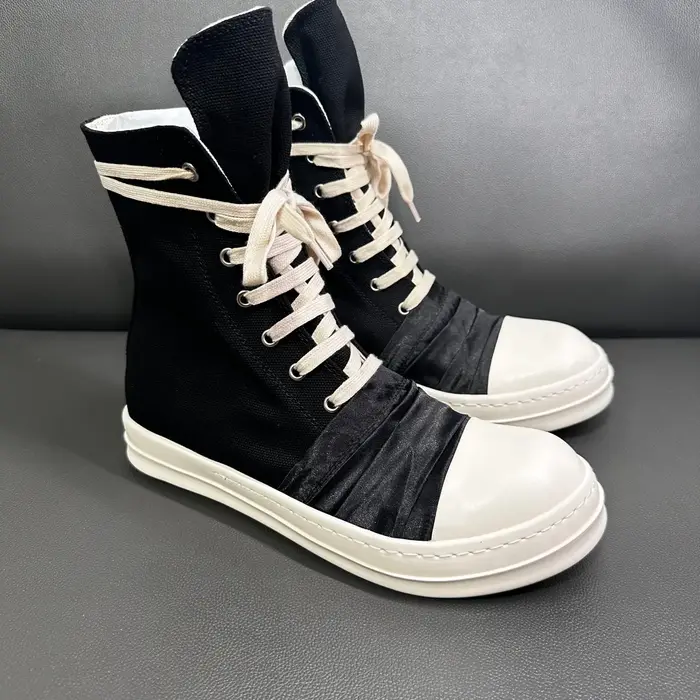 Ro marque Ro hommes chaussure femmes Sneaker blanc toile chaussures haut espadrilles décontractées fermeture éclair luxe