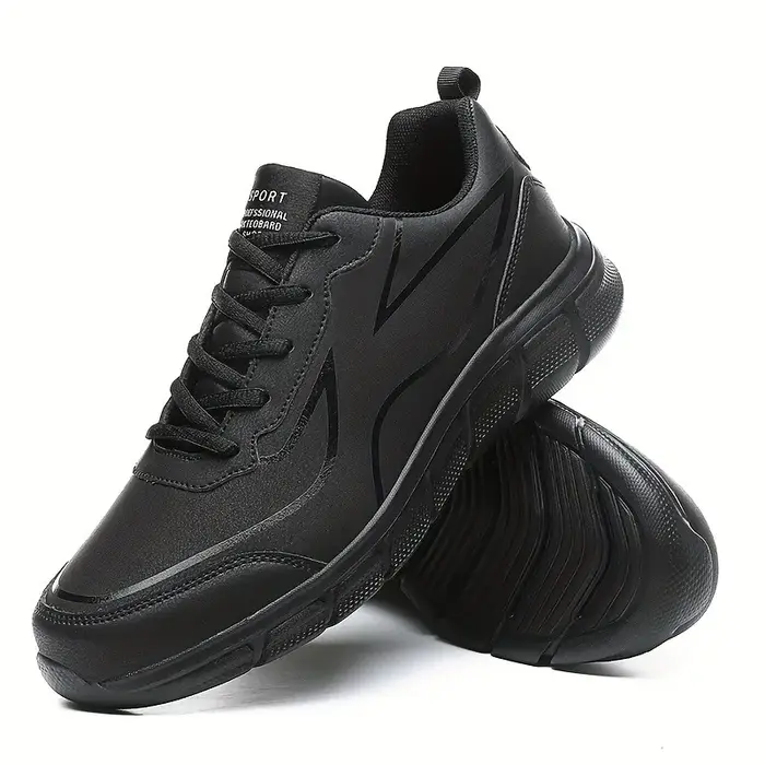 Chaussures de course noires en cuir imperméables
