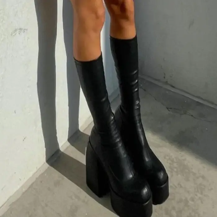 Bottes plateforme vintage Y2K neuves pour femmes