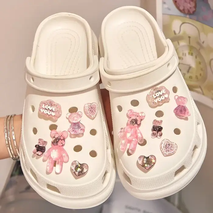Breloques pailletées en PVC pour décoration de chaussures