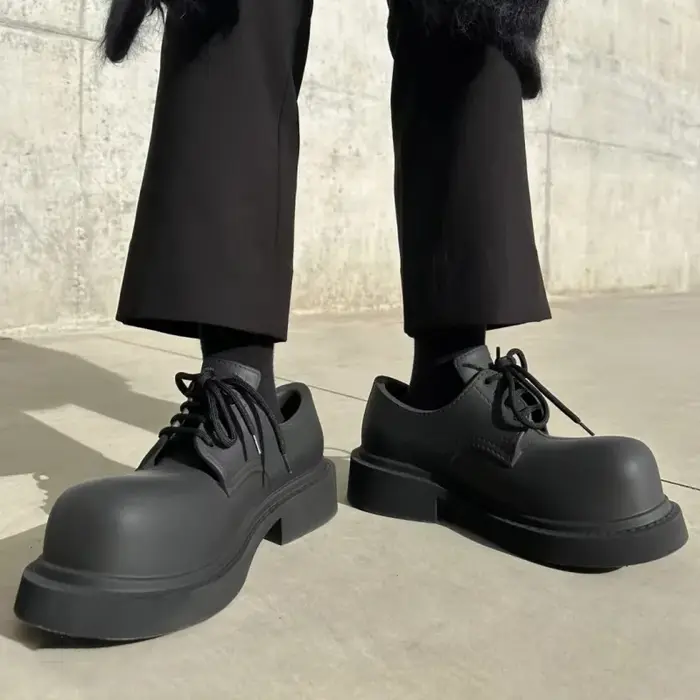 Chaussures à plateforme en cuir pour femmes et hommes
